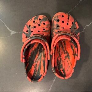 Red & black (SpiderMan) CROCS, Kids Size 11